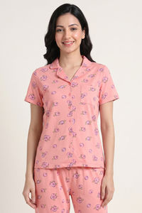 Zivame Farm Lore Knit Cotton Pyjama Set - Murex Shell — thumbnail 5